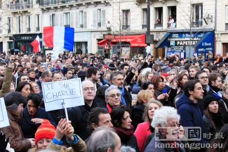 法国巴黎1月11日的百万人反恐大游行（摄影：林莲怡/看中国）