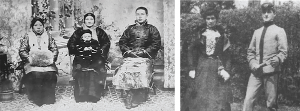 左图:蒋中正(右)、原配毛福梅(左)、母亲王采玉(中)与蒋经国(前);右图:少年麦克阿瑟就读西点军校(1899年),和他的母亲玛丽哈迪。 左图:蒋中正(右)、原配毛福梅(左)、母亲王采玉(中)与蒋经国(前);右图:少年麦克阿瑟就读西点军校(1899年),和他的母亲玛丽哈迪。