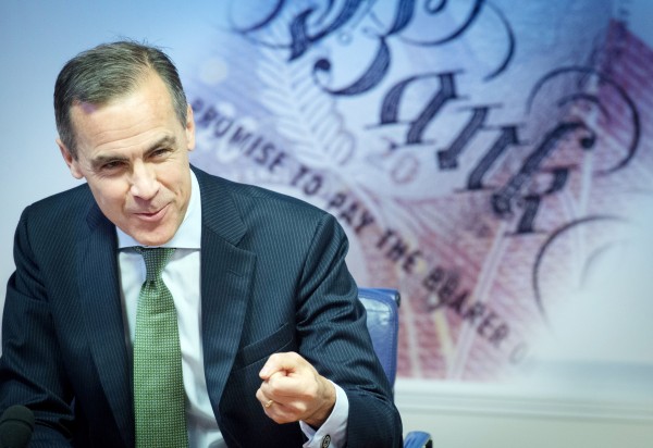 在英国央行金融稳定报告新闻发布会上的马克·卡尼（Getty Images） 