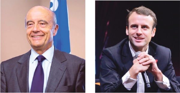 法国人最喜欢的两名政客：朱佩（左）、马克隆（右）。（维基百科）