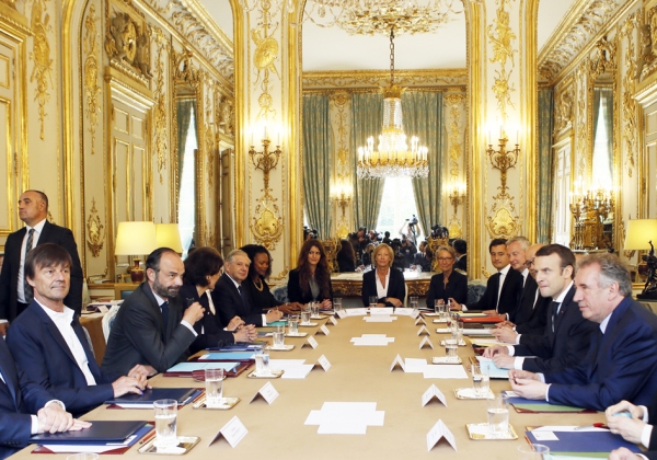 法国总统马克隆5月18日召开第一次内阁会议。（AFP/Getty Images）