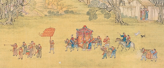 《清明上河图》中古人娶亲的情景 《清明上河图》中古人娶亲的情景