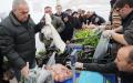 2019年2月13日土耳其安卡拉，人们排队在政府设立的帐篷里购买蔬菜。面对地方选举前一个月的持续高通胀，土耳其当局以无与伦比的价格出售蔬菜，以迫使市场降低价格。（AFP/Getty Images）