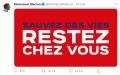 马克龙推特上呼吁所有法国人在抗疫隔离期间都留在家中