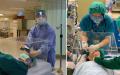 门诺医院麻醉科医师赖贤勇设计的透明压克力板“防疫箱”，能够直接罩在患者头部执行治疗程序，借此降低遭患者飞沫喷溅风险。