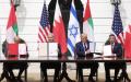 川普总统在白宫主持以色列与阿联酋和巴林关系正常化仪式。（图片来源：Alex Wong/Getty Images）