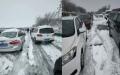 湖北暴雪天气造成堵车。（图片来源：网路截图）