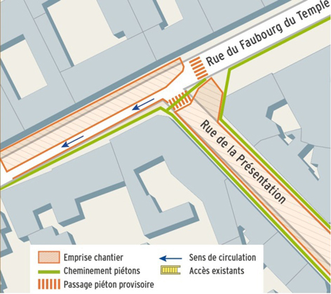 美丽城11号线地铁施工一期和二期工程地图（Copyright © RATP）