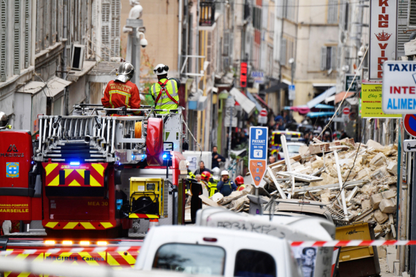 马赛市中心坍塌的居民楼（AFP/Getty Images）