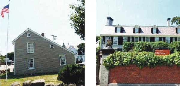 左图：约翰·亚当斯在美国麻省昆西的故居(图片来源：看中国）；右图：亚当斯退休后在美国麻省 Peace Field的故居(图片来源：看中国）