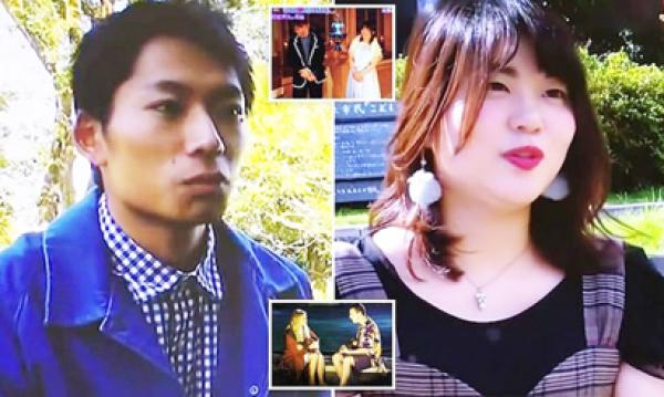 李华宇和他因车祸受伤失忆的准新娘丸山。（视频截图）
