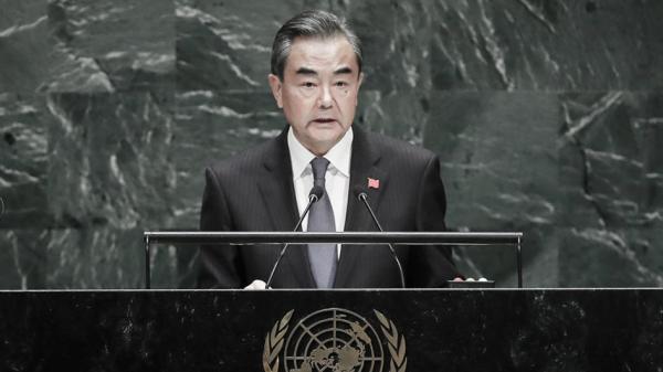 王毅出席联合国第74届会议。(Drew Angerer/Getty Images)