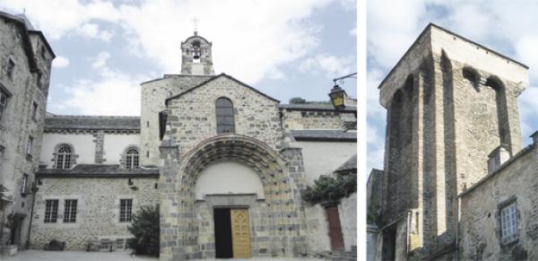 左图：圣-皮埃尔教堂南面入口。（GO69/维基百科：CC0）；右图：梅尔克尔塔楼（Chaps the idol/维基百科：CC BY-SA 3.0）。