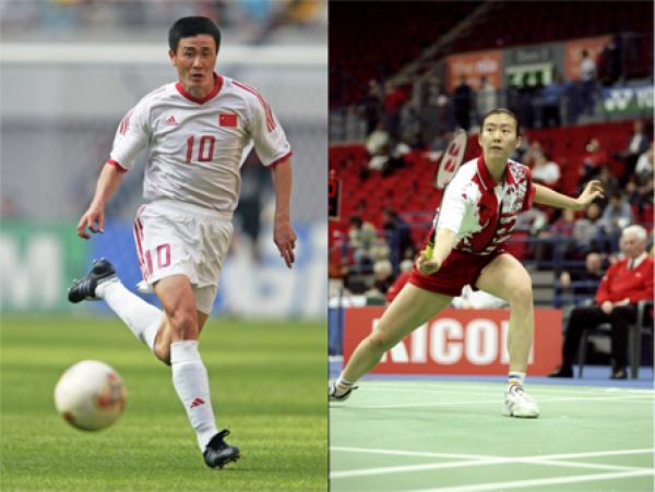 当年在运动赛场上的郝海东（左）与叶钊颖（右）（Getty Images）