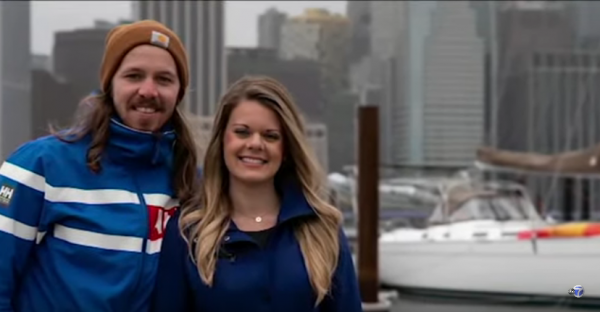 Rachel Hartley和丈夫Taylor 驾驶 “ the Turing Point ” 航行大西洋，奔赴纽约市。 (图片来源：视频截图)