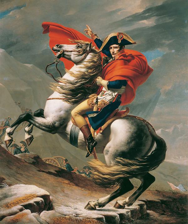 油画《拿破仑翻越阿尔卑斯山》