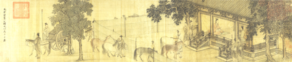 《晋文公复国图》局部，作者北宋李唐，现收藏于美国大都会艺术博物馆。（公有领域）