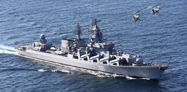 黑海舰队旗舰“莫斯科”号导弹巡洋舰（Mil.ru/Wikipedia/CC BY 4.0）