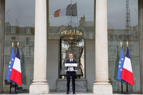 5月20日，国务秘书长科勒（Alexis Kohler）在巴黎爱丽舍宫宣布法国政府改组。 (LUDOVIC MARIN/AFP via Getty Images)