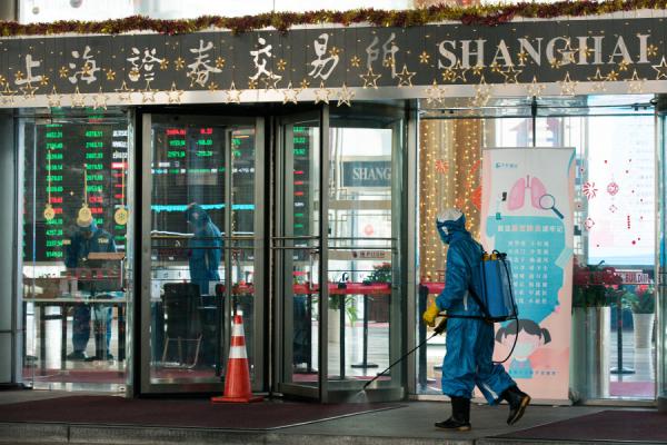  上海证券交易所（图片来源：HECTOR RETAMAL/AFP/Getty Images）