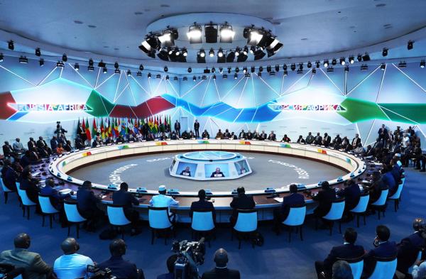7月27日至7月28日，第二届俄罗斯-非洲峰会在圣彼得堡举行。（ALEXEY DANICHEV/POOL/AFP/Getty Images）