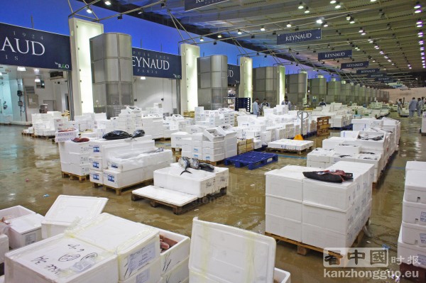 Reynaud专区在Rungis海鲜专卖大厅占地面积很大。(摄影:林莲怡/看中国) Reynaud专区在Rungis海鲜专卖大厅占地面积很大。