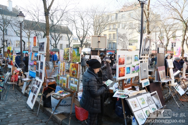 艺术家云集的小丘广场（Place du Tertre）（摄影：李牧/看中国）