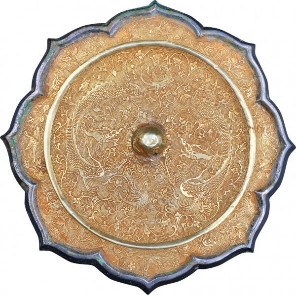 镜背内曲身昂首的双龙 镜背内曲身昂首的双龙