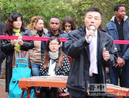 法国国际天行武道名誉会长陈建国主持馆庆。（林莲怡/摄影）