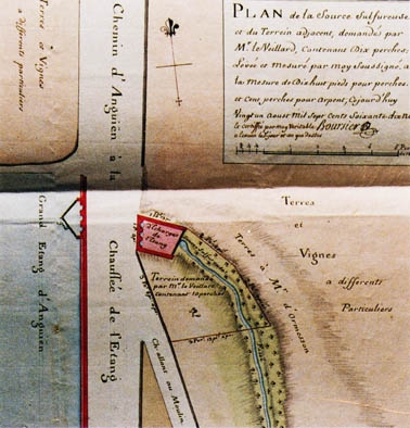 昂冈地区硫磺泉1779年的地图 (维基百科) 昂冈地区硫磺泉1779年的地图 (维基百科)