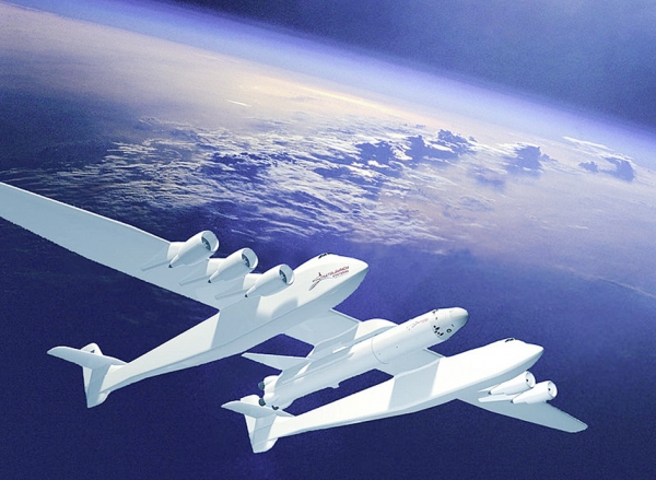 “Stratolaunch Carrier”（平流层空射运载者）是世界上最大的飞机。（维基图片）