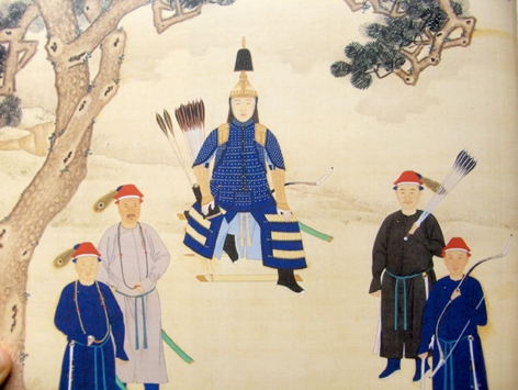 青年康熙出狩图(局部)(维基百科)