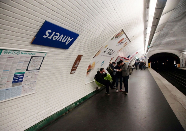 “Anvers”站名有“颠倒”之意。（AFP/Getty Images）