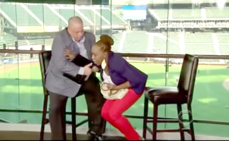 Angel听到她的老板Mitchell Modell公布身份后惊讶不已。(视频截图) Angel听到她的老板Mitchell Modell公布身份后惊讶不已。(视频截图)