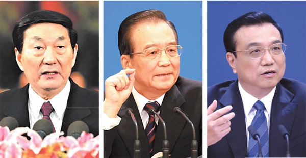 朱镕基、温家宝、李克强(网络图片)