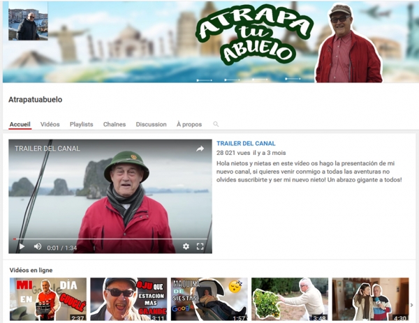 “Atrapatuabuelo”频道在视频网站YouTube上迅速蹿红。(网页截屏) “Atrapatuabuelo”频道在视频网站YouTube上迅速蹿红。(网页截屏)