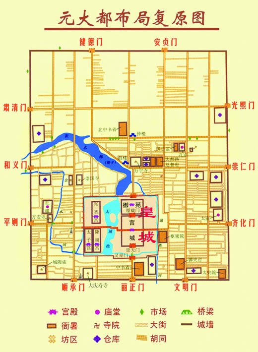 元大都布局复原图 元大都布局复原图