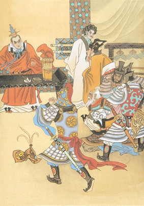 描绘周瑜打黄盖的绘画 描绘周瑜打黄盖的绘画