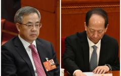 全国政协副主席胡春华（左）和中组部部长石泰峰（右）。（看中国合成图）