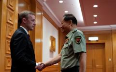 2024年8月29日，时任中共军委副主席张有侠会见美国国家安全顾问杰克・沙利文。（图片来源:Getty Images)