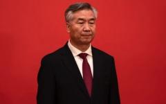 2022年10月23日，中共中央政治局常委李希在北京人民大会堂与新届中共政治局常委和中外记者共同出席记者会。（图片来源：Getty Images）