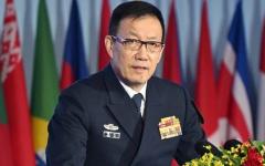 2025年9月18日，中共国防部长董军在北京国际会议中心举行的香山论坛开幕式上致辞。（图片来源：GREG BAKER/AFP via Getty Images）