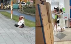 广州大学城商场发生随机持刀捅人事件，传专捅女性的眼睛。（图片来源：视频截图）