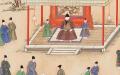 《明宣宗行乐图卷》描绘身着便服檐帽的明宣宗正在观看竞技表演—蹴鞠。   （图片来源：公有领域） 