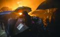 11月12日晚，港警强攻香港中文大学，学生誓死抵抗。（Getty Images）