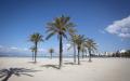 疫情导致封城，西班牙著名的Palma海滩变得空空荡荡。（AFP/Getty Images）