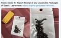 弗吉利亚农业和消费者服务部展示的来自中国的神秘种子（图片来源：Twitter截图/VDACS）