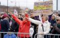 4月3日，德国民众集会抗议封锁措施。（Thomas Niedermueller/Getty Images）