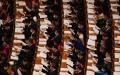 2021年3月5日中共两会现场。（图片来源：LEO RAMIREZ/AFP/Getty Images）