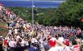 7月2日，丹麦罗斯基勒和尼堡之间202.2公里的第109届环法自行车赛第2阶段比赛正在进行中。(LISELOTTE SABROE/Ritzau Scanpix/AFP via Getty Images) 